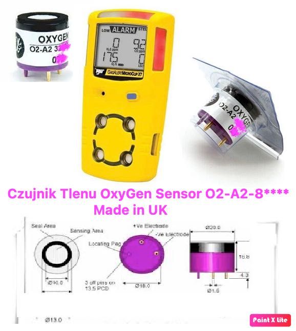 Nowy oryginalny Czujnik Detektor tlenu Alphasense O2-A2 Made in UK -A3