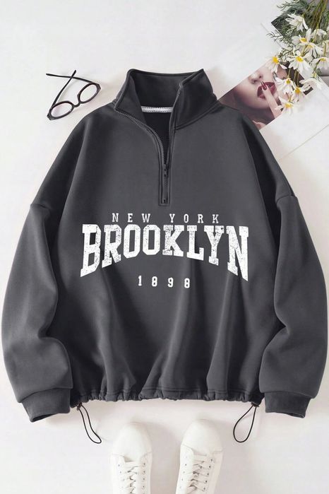 Czarna bluza z półgolfem i suwakiem brooklyn m 5ia