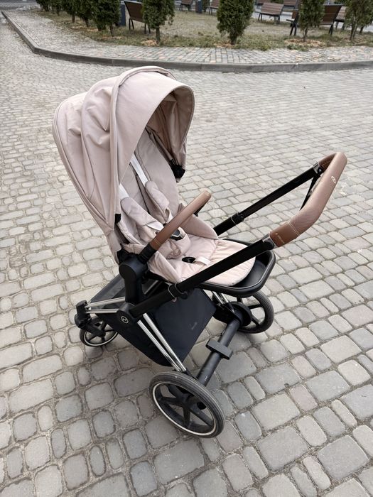Cybex e-Priam (Cozy Beige/ Chrome Brown) прогулянкова коляска електро
