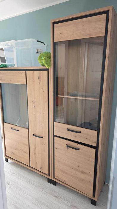 Zestaw mebli Forte TRONDHEIM Dąb Artisan/Dąb Czarny do salonu - stan bdb!