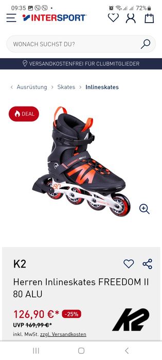 Чоловічі роликові ковзани K2 FREEDOM II 80