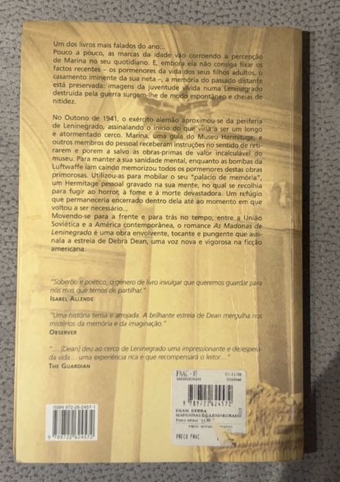 Livro “As Madonas de Leningrado” de Debra Dean