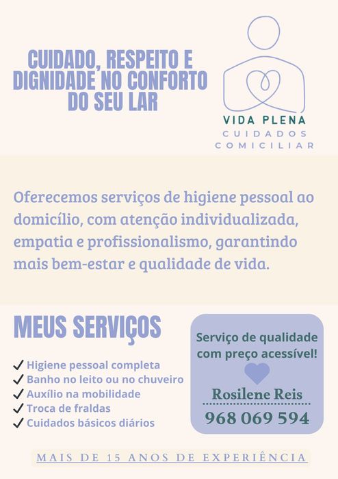 Cuidados Domiciliares – Higiene Pessoal | Atendimento Humanizado