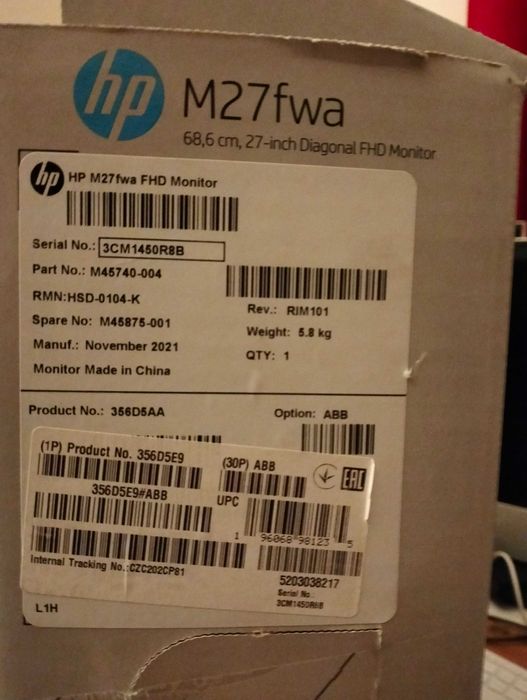 Monitor HP M27fwa,