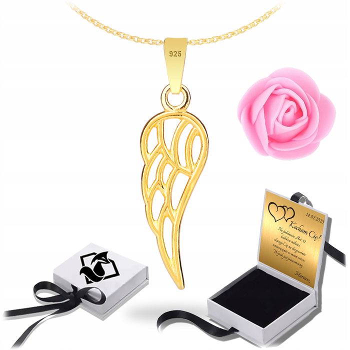 Złoty Naszyjnik Skrzydło Anioła 585