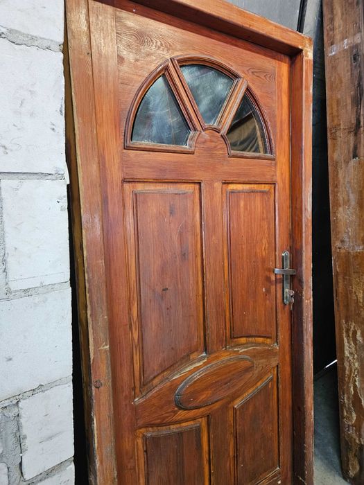 DRZWI Zewnętrzne Drewniane Sosnowe Wejściowe 102x210cm