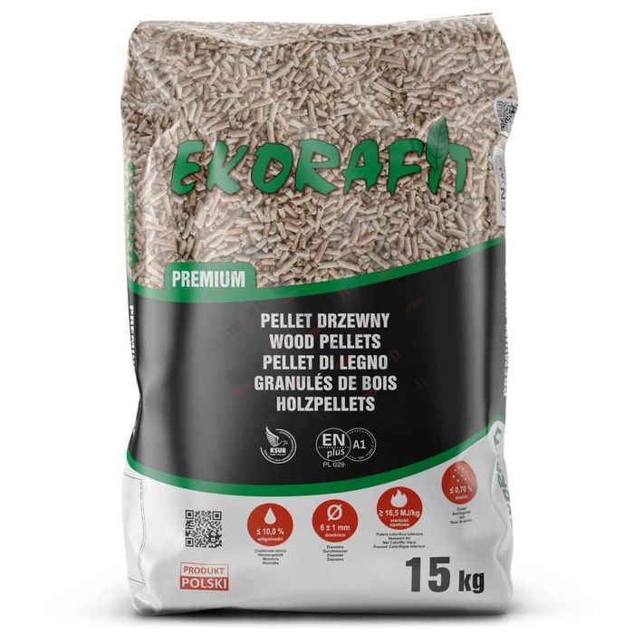 Pellet od producenta Ekorafit A1 ENplus 1750zł tona. HURT/DETAL