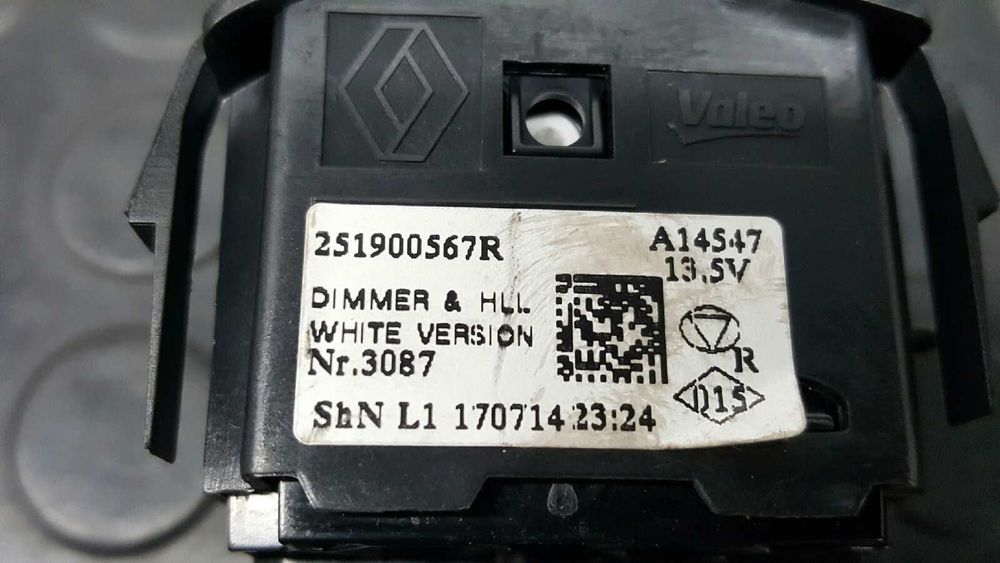CONTROLE DE AJUSTE DE LUZES RENAULT CLIO IV LIMITED