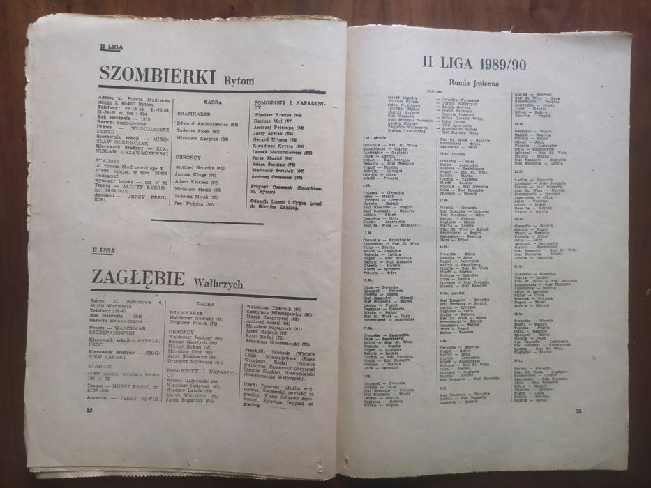 Skarb kibica I II III liga polska jesień 1989