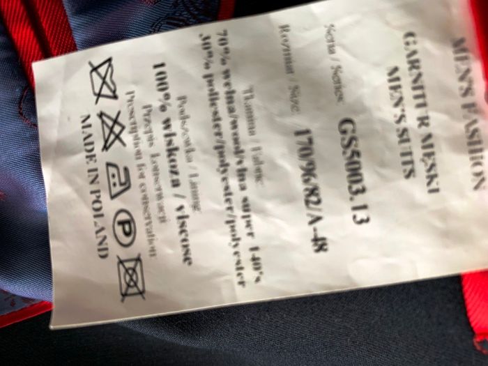 Garnitur granatowy slim