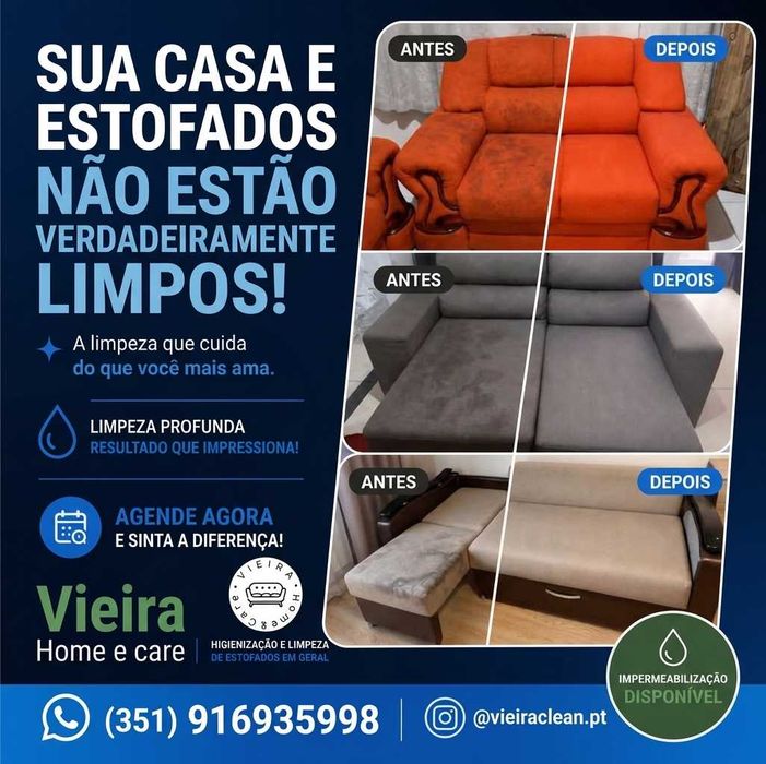 Limpeza de sofás e estofados em geral