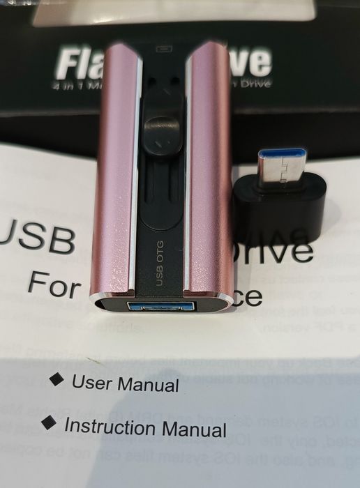 Pamięć USB do telefonu 256 GB, dysk flash 4w1 z portem iOS/USB.