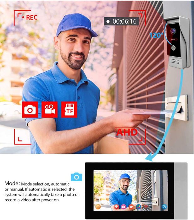Campainha Vídeo Porteiro Inteligente  WiFi Tuya 1080P - NOVO