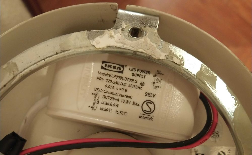 Candeeiro Projetor tecto Led cor Branco Ikea Tisdag