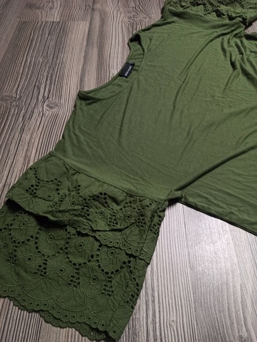Bluzka, koszulka, t-shirt ażurowy rękaw