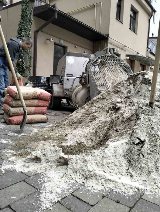 напів суха стяжка! залити стяжку на підлогу! залити стяжку ціна!