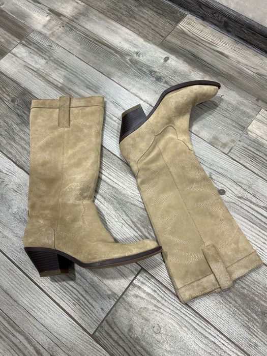 Козаки Zara з натуральної замші