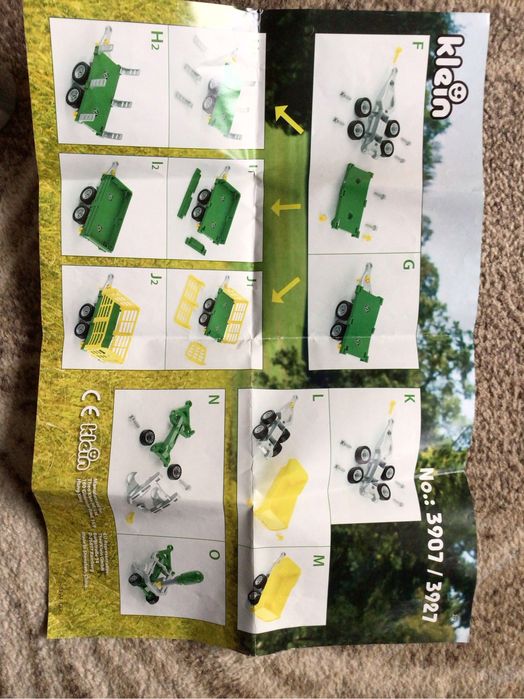 Klein john deere traktor z wywrotkami traktor zabawka ciągnik