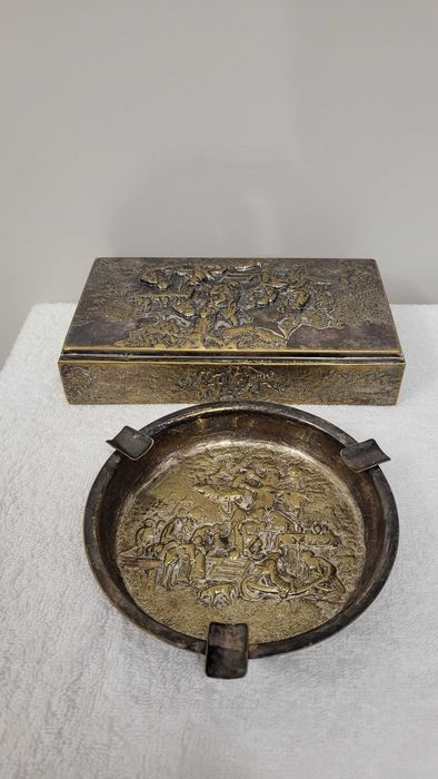 Srebrzony zestaw Gabinetowy do cygar