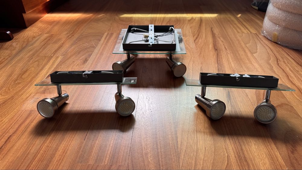 3 focos de teto LED rotativos