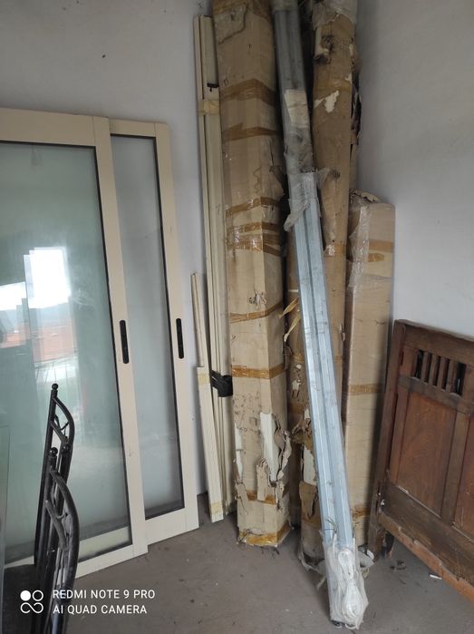 Porta janèla de correr alumínio beige nova