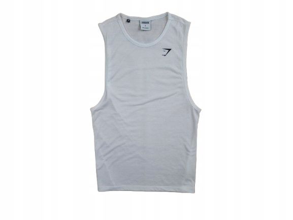 GYMSHARK Arrival Tank Top Męski Biały Logowany r. S