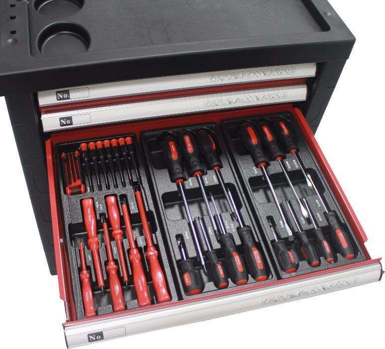 Carro Carrinho de ferramentas 7 gavetas 130 peças