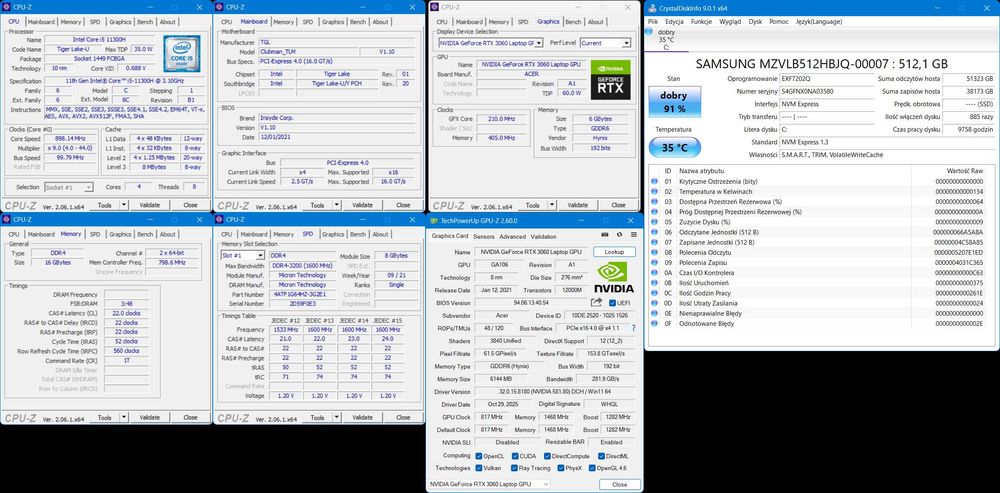 Acer Triton 300SE PT314-51s - i5 11gen, 16/512GB, RTX 3060 6GB, 144HZ