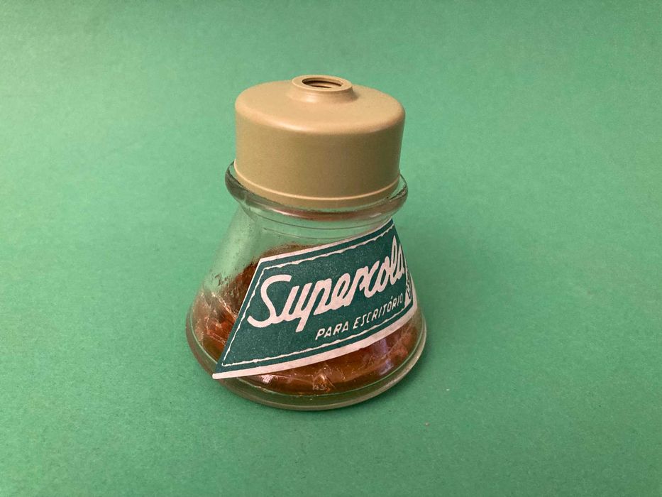 Frasco em Vidro de Cola Supercola Anos 60/70 tamanho pequeno
