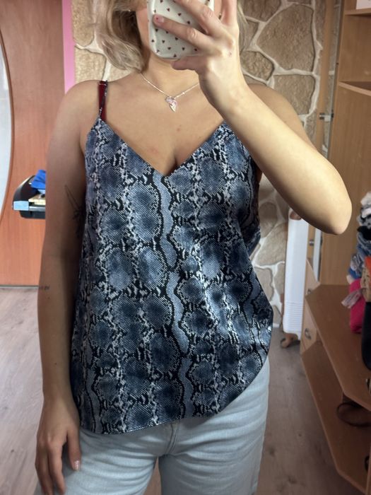 Bluzka na ramiączkach w węża H&M 38 M