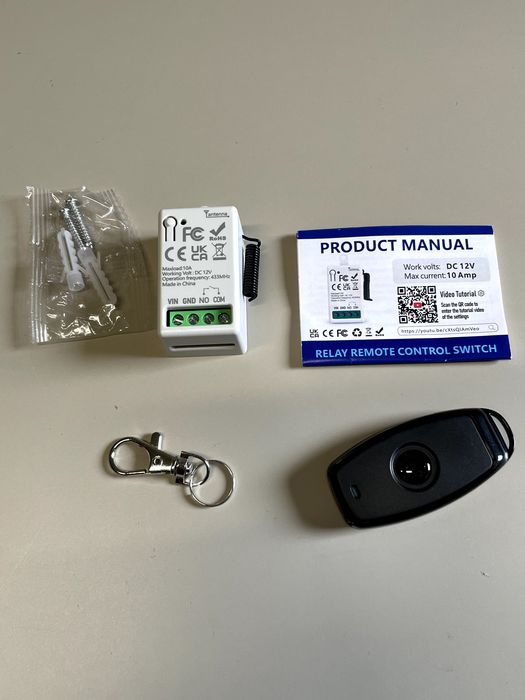 Zdalny Sterownik Radiowy 12V + Pilot 433MHz (Do LED, Bram, Furtki) (2730)