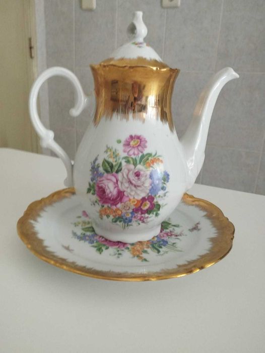 Bule com prato loiça Limoges