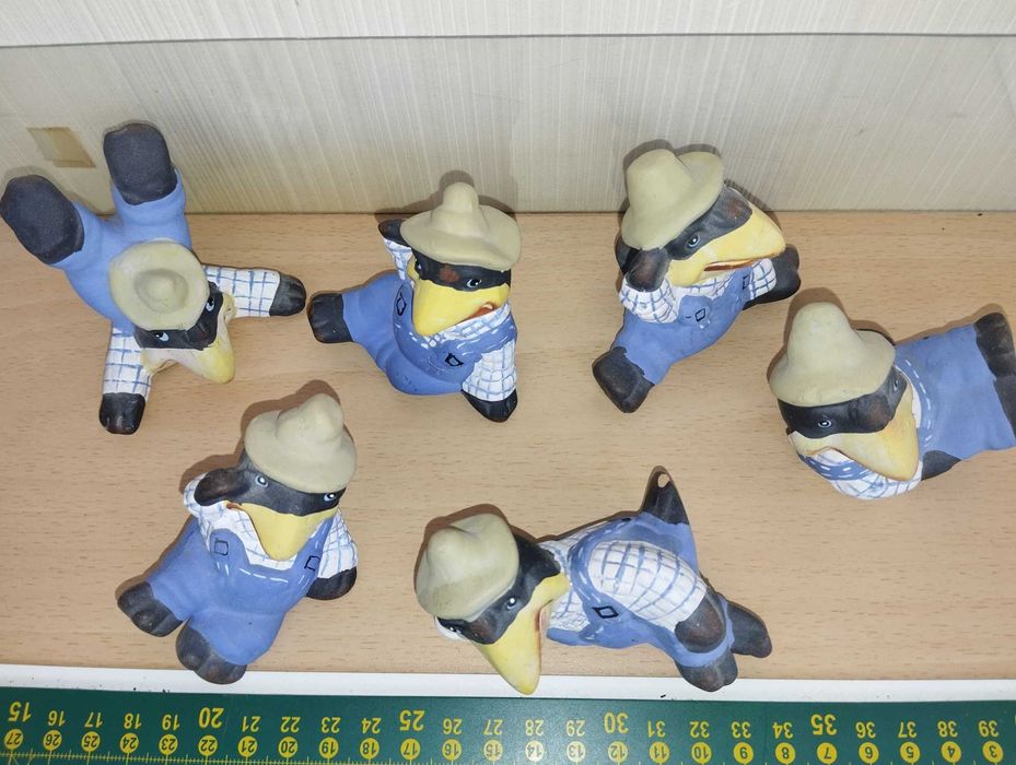 Детские игрушки гипсовые фарфоровые фигурки Ворона Каркуша.