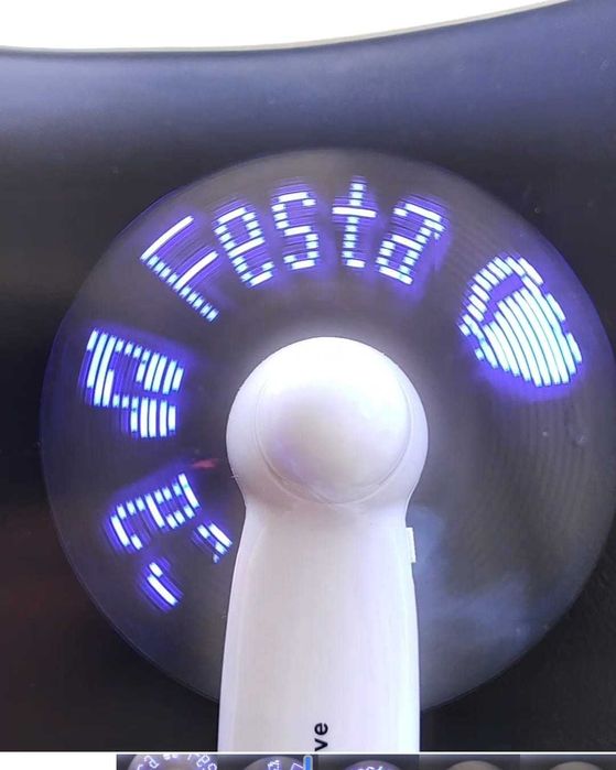 Ventilador com mensagem ou publicidade, rotativa.