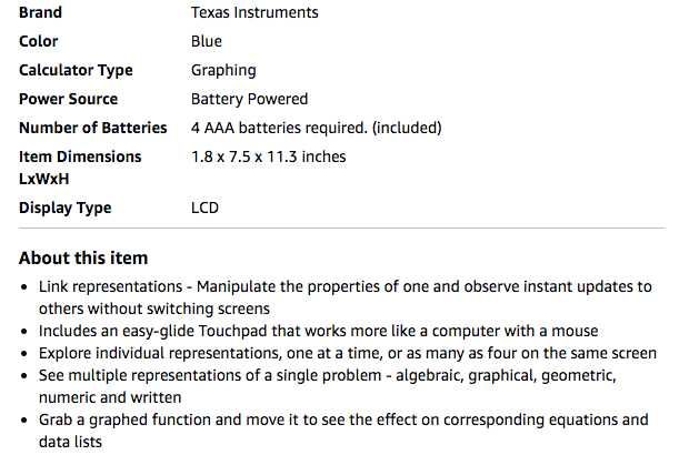 Calculadora Gráfica 'Texas Instruments'