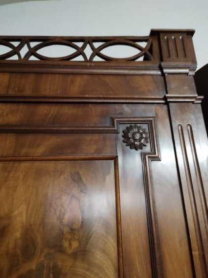 Kredens sekretera Biedermeier antyk drewniany okucia XIX wiek FV DOWÓZ