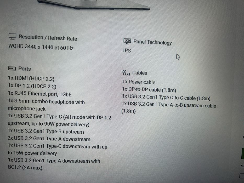 Monitor dell pro curvo 4k de 34 polegadas (P3424WEB)
