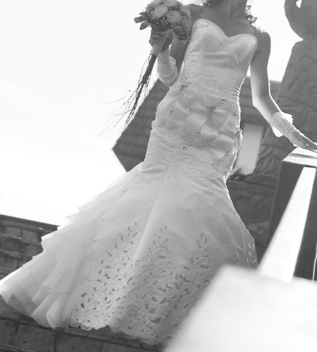 Весільне плаття, сукня - рибка, прокат М, 42-46р