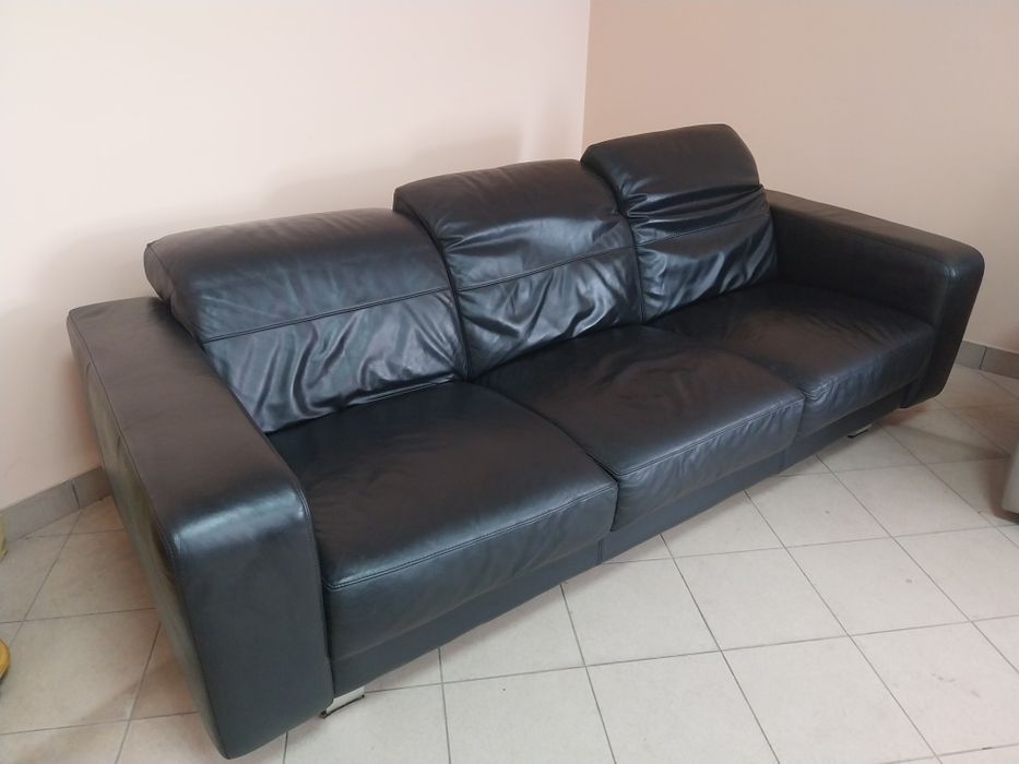 Диван шкіра чорний 2.35м