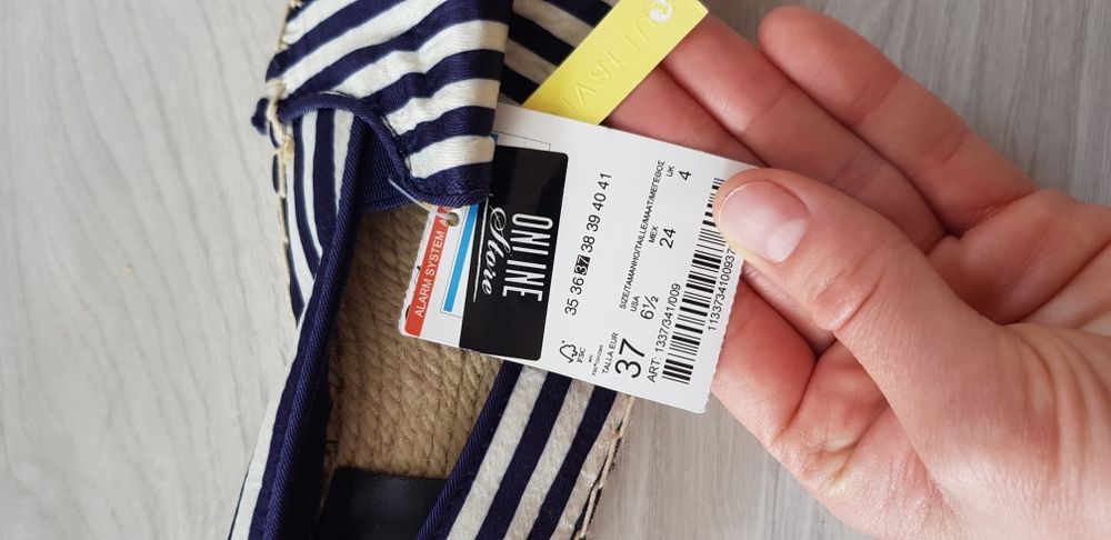 Espadryle Stradivarius w paski 36 nowe