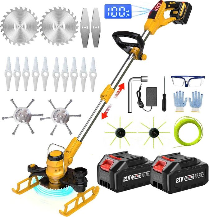 Podkaszarka do trawy, kompatybilna z akumulatorami Makita, 5 ostrzy