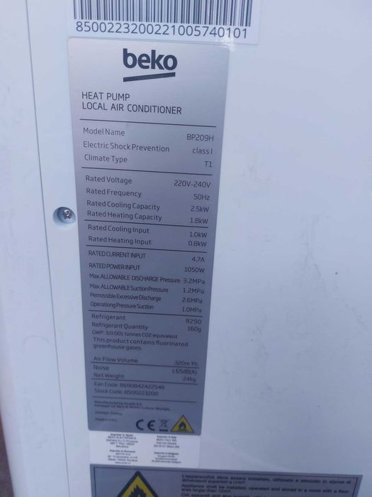 Klimatyzator przenośny BEKO BP 209H NOWY