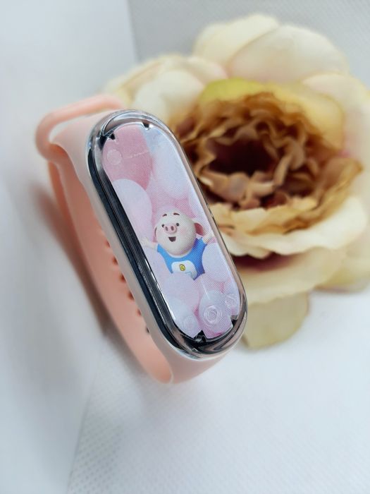 Łososiowy zegarek dziecięcy led elektroniczny Prosiaczek