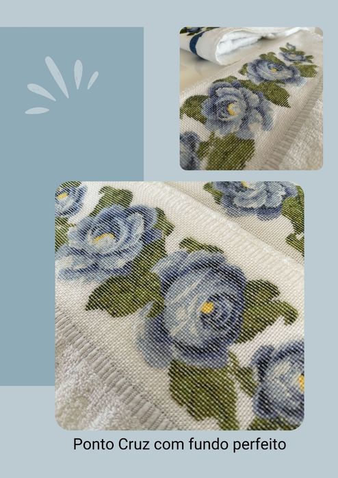Toalhas bordadas em Ponto Cruz