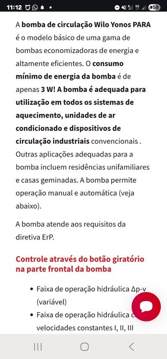 Bomba de circulação água wilo