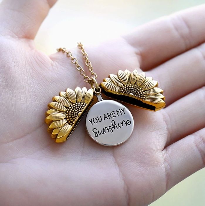 OFERTA! Colar GIRASSOL Prateado "You Are My SUNSHINE" | Novo, Elegante