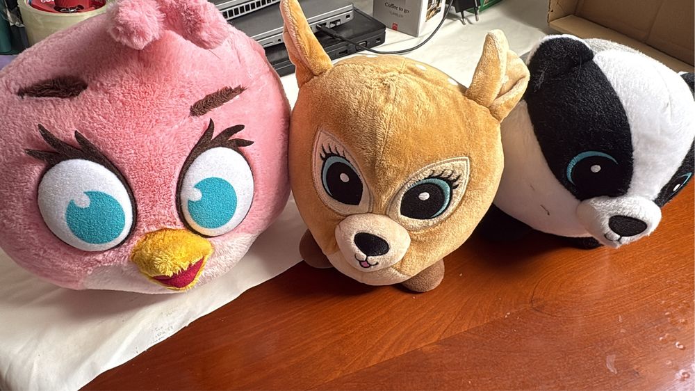 Pack 3 Peluches Animais Redondos Muito Macios
