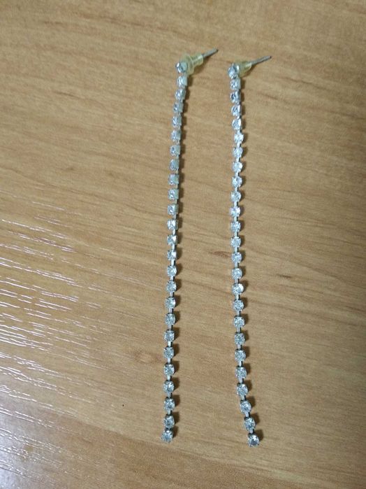 серьги гвоздики дорожки страз