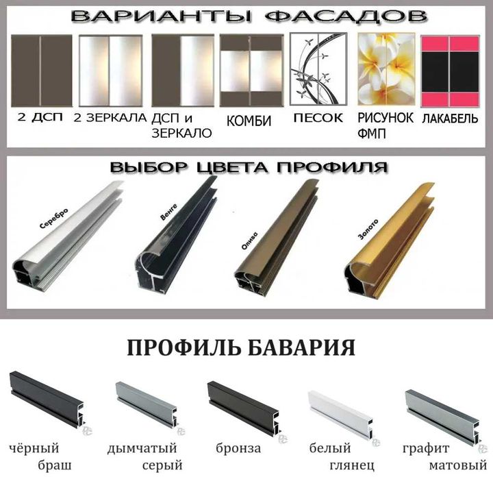 шкаф-купе 2200*600*2400, три зеркала