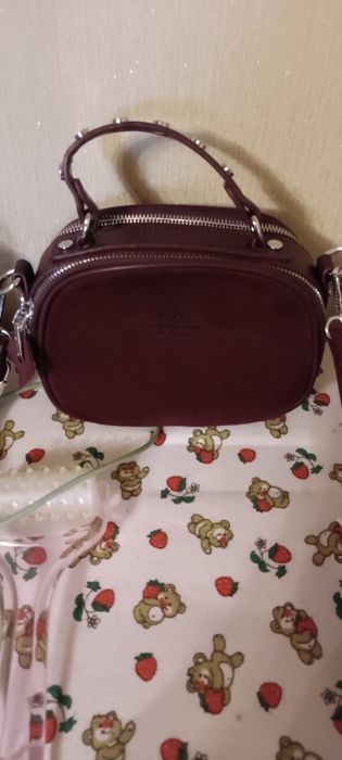 Кожаная с замшей маленькая сумочка